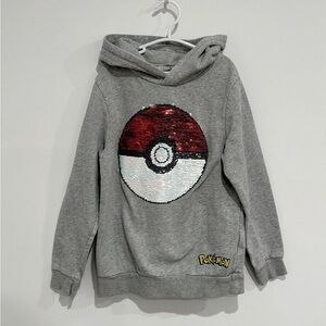 Gray Hoodie with Red and White Poké Ball Design